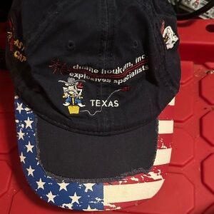 Navy Cap with American Flag Brim